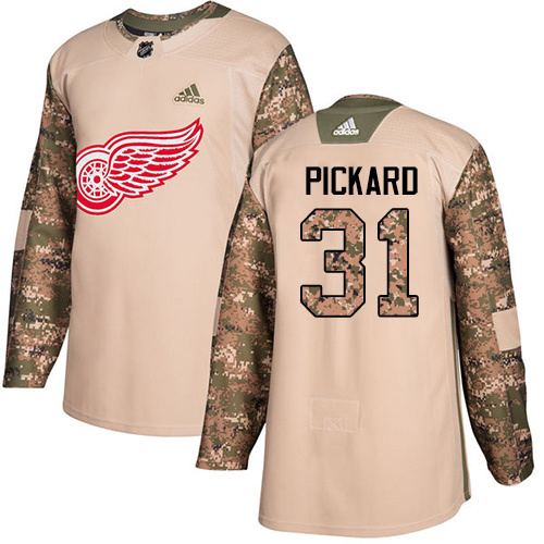 Adidas Red Wings #31 Calvin Pickard Camo Authentic 2017 Veterans Day Stitched Youth NHL Jersey